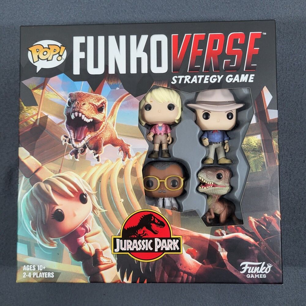 Funkoverse Jurassic Park 100 Strategy Game 4 Figures Dr Grant Sattler NEW Sealed